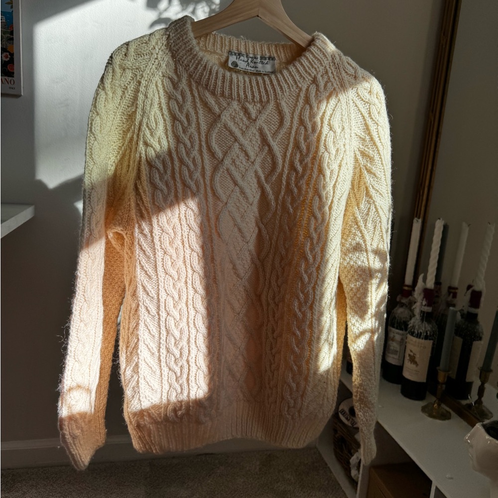 Cream Cable Knit Sweater vintage